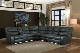 Pecos Gray Leather Power Sectional 8480GRY by Homelegance